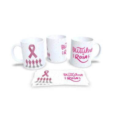 Imagem de Canecas Branca de Porcelana Personalizadas Outubro Rosa - Estampa Subl