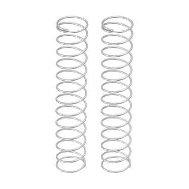 Imagem de uxcell 2 molas de compressão, 1 mm de diâmetro do fio x 15 mm OD x 80 mm de comprimento 304 de extensão de aço inoxidável caneta esferográfica molas de pressão para reparos domésticos em lojas, prata