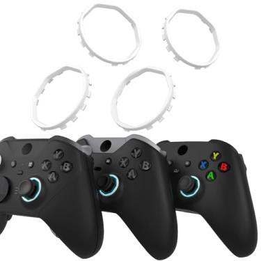 Imagem de Anéis de realce octogonais de substituição redesenhados para Xbox Elite Series 2 Core, para Elite Series 2, Xbox Elite, para eXtremeRate ASR Version Shell para Xbox Series X/S Controller - Branco
