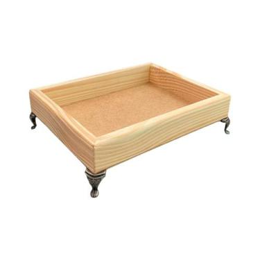 Imagem de Bandeja Retangular sem Alça 18,5x14,5x3 Madeira Pinus 10mm com Pezinho