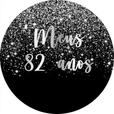 Imagem de Painel De Festa Redondo 1,50x1,50 - Efeito Glitter Prata Caindo Meus 8