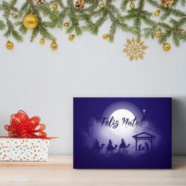 Imagem de Placa Decorativa em MDF Presépio Noite de Lua 30x40cm - Quartinhos