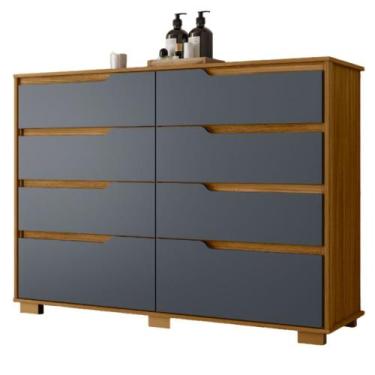Imagem de Cômoda Georgia 8 Gavetas Freijó Cinza Moval