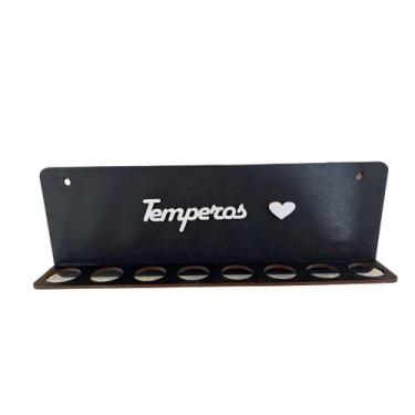 Imagem de porta tempero de parede  mdf  com 8 tubete  +funil e cartela - house d