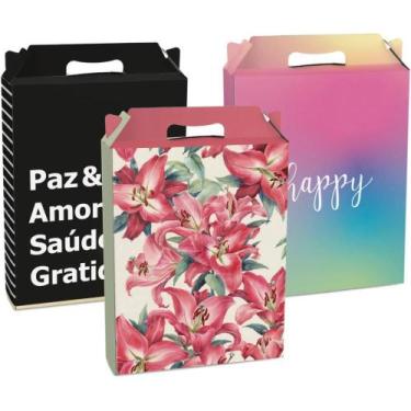 Imagem de Caixa para Presente Decorada Retangular M 18X7,5X21CM  Sortida (pacote