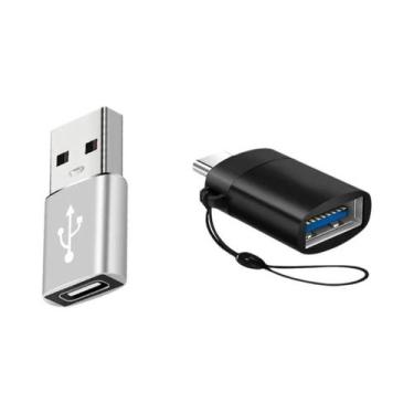 Imagem de Adaptador USB 3.0 Tipo C OTG (2 Unidades) - Conversor Macho/Fêmea para