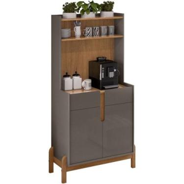Imagem de Aparador Cantinho Cafe 50525 2 Portas 81cm Cinza Perola Cedro DCASA - 