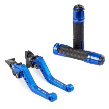Imagem de Kit Manete E Manopla Pegasus Stark Race Moto Yamaha Mt 03, Azul