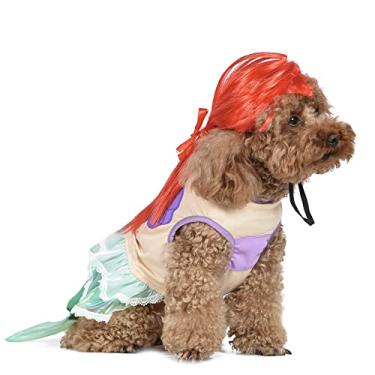 Imagem de Disney Fantasia de princesa Ariel para animais de estimação - Fantasia de Halloween oficialmente licenciada para cães, tamanho extra grande