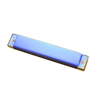 Imagem de Para Iniciantes harmônica Instrumento De Gaita Polifônica De Duas Fileiras De 20 Furos Gaita Multicolorida(Blue)