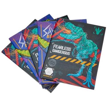 Imagem de Kit de Cadernos Quadriculado, Universitário, Capa Dura, Raptor, Brochura, 40 Folhas, Tilibra, Pacote com 05 Unidades