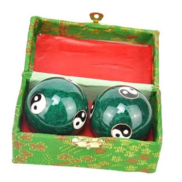 Imagem de #N/a 2x Bolas de Massagem Baoding Balls com Caixa de Armazenamento Aliviar Rigidez Destreza Presente de Massagem Bolas de Saúde Chinesas para Pessoas, Gossip Green