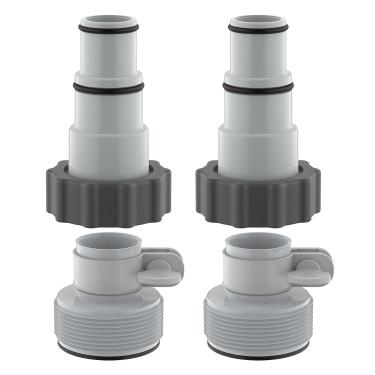 Imagem de Adaptador de mangueira tipo B de 3,17 cm a 3,81 cm adaptador de mangueira de substituição A com colar adaptador de mangueira de ajuste acessórios de piscina para bomba de filtro de conexão rosqueada Intex bomba de filtro de água salgada substitui piscina