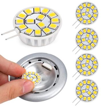 Imagem de Kohree Lâmpada LED G4 12V 4000K Ac/Dc Bi-Pin Base de Teto Embutida Puck Lâmpada LED de Substituição Lâmpada Halógena 20W Equivalente para Trailer de Trailer Rv 5ª Roda e Barco Marinho(2 Watt, Branco N