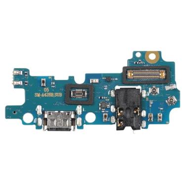 Imagem de BESJMYT Substituição da porta de carregamento para Samsung Galaxy A42 5G USB Dock Dock Conector Tipo-C Placa de cabo flexível com conector de microfone, fone de ouvido, porta de microfone, reparo para