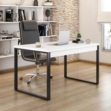 Imagem de Mesa de Escritório Málaga Branca e Preta 120 cm