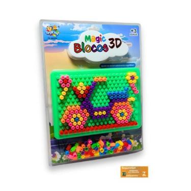 Imagem de Magic Blocos 3D Toyking Quadro de Encaixe Verde Brinquedo Didatico e R