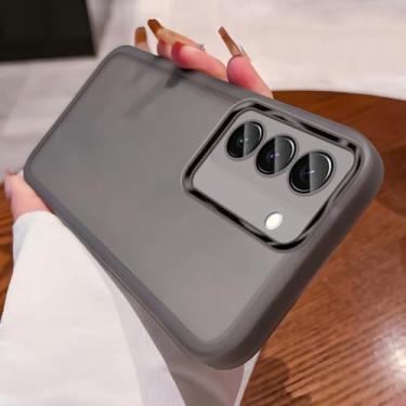 Imagem de Película protetora de câmera com lente transparente, capa de telefone para Samsung Galaxy S24 S23 S22 Plus Ultra S21FE M55 A15 Capa de silicone transparente, preta, A23