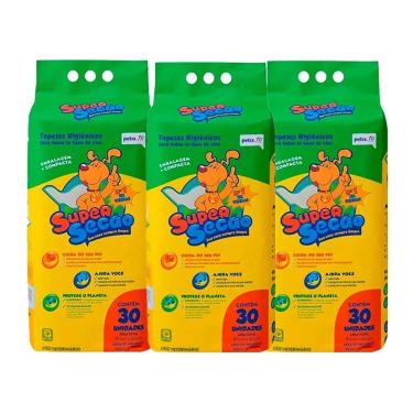 Imagem de Kit 3 Tapete Higiênico Cães Super Secão Petix C/30 Unidades