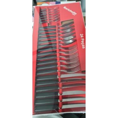 Imagem de Faqueiro inox e plastico cor preta - Barichelo