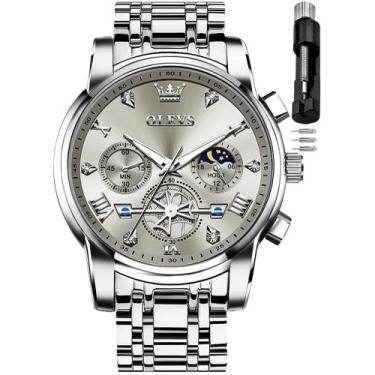Imagem de Relógio Masculino OLEVS Diamond - Cronógrafo de Quartzo em Aço Inoxidá