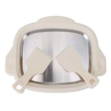 Imagem de Máquina de Fritura de Gelo, Placa de Aço Inoxidável, Uso Doméstico, para Fazer Gelo Laminado, Rolos de Sorvete, Iogurte Laminado (Branco)