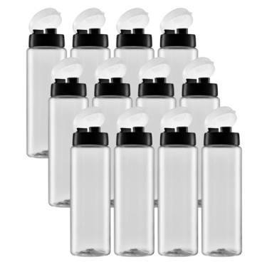 Imagem de Kit 12 Garrafinhas De Água Squeeze Academia 750ml Bpa Free Escritório Resistente (Transparente)