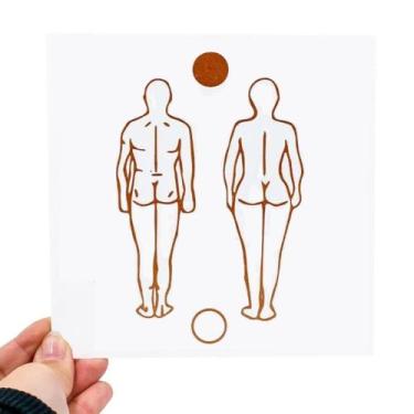 Imagem de Placa Grafico Figura Humana Costas PVC 15x15cm - Radionica Radiestesia