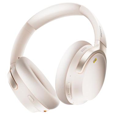 Imagem de Basike Fone de Ouvido Bluetooth com Cancelamento de Ruído ANC, Áudio Hi-Fi, Bateria de Longa Duração 60h, Conforto Premium, Design Dobrável e Modo Transparente (Branco)