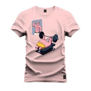 Imagem de Camiseta Basica Desenho I Can And I Will Academia - NoBrand, Rosa, GG