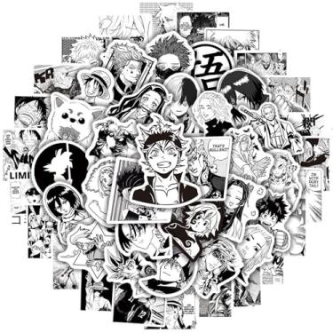 Imagem de Pacote misto de adesivos de anime infantil, 100 peças, preto e branco, adesivos decorativos de filmes para crianças, adolescentes, adesivos à prova d'água para garrafa de água, laptop, bagagem