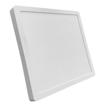 Imagem de Luminária Plafon Led Branco Frio Sobrepor Economax 24w 6000w, Quadrado