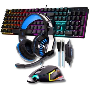 Imagem de Kit Gamer Teclado Mecanico Switch Blue Antighosting Led RGB, Mouse 7 B