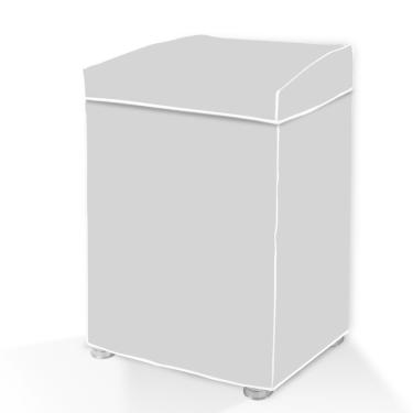 Imagem de Capa para Máquina de Lavar PVC com Tampa - Cinza - Tamanho G