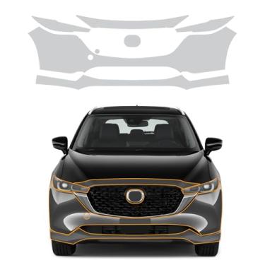 Imagem de FDAIUN Para Mazda CX5 2022-2024 Película protetora de tinta pré-cortada 8,5 Mil TPU PPF Clear Car HD Scratch Acessórios externos (barras frontais + faróis 7 peças)