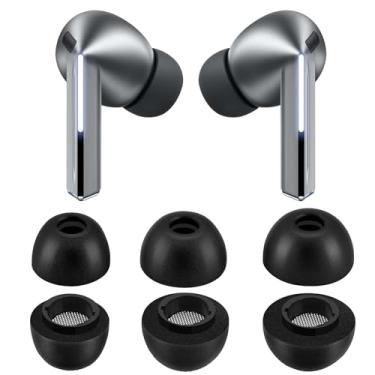 Imagem de Adhiper Pontas De Espuma Para Fones Ouvido Samsung Galaxy Buds3 Pro (2024), Substituição Confortáveis Com Viscoelástica, Malha Antipoeira Integrada E Fivela Segurança, Protetor Auricular (P/M/G)