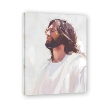 Imagem de Meditação Cristo Jesus Wall Art Life Child Of God Poster Católico Cristão Senhor Pintura Religiosa Bíblia Imagem para Sala de Estar Igreja Pinturas Modernas Arte Decorativa 40 x 30 cm