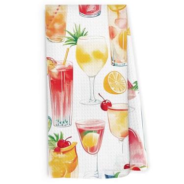 Imagem de Pugwak Toalhas de cozinha para coquetéis 40 x 61 cm, toalha de bebida de verão, toalhas de decoração de carrinho de bar para barman, presentes para amantes de vinho, toalha de chá de mão decorativa