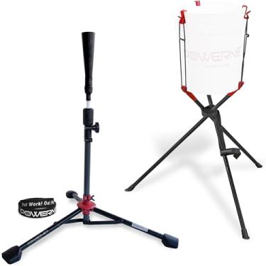 Imagem de PowerNet Corbin Carroll Baseball Softball Deluxe (1,1 kg) Camiseta de rebatedor + conjunto de levantador de balde, treinamento e brocas, camiseta de altura ajustável 69,8 cm - 111,8 cm, levantador