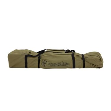 Imagem de Gazelle Tents™ Bolsa esportiva resistente à água T4, bolsa de viagem grande 600D, alças acolchoadas, costuras seladas, bolsa de estaca externa, capa com zíper, verde alpino, GA116