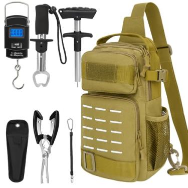 Imagem de THKFISH Mochila de pesca de 7 peças com kit de alicates de pesca, bolsa tática de equipamento de pesca incluída, kit de equipamento de pesca, balança digital de peso, ferramentas de remoção de anzol