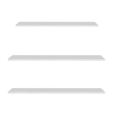 Imagem de Prateleira Flutuante Para Lavanderia Kit 3 Com Suporte Invisível Cp3 Yara Branco - Lumil