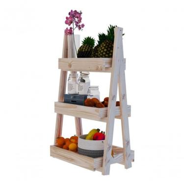 Imagem de Fruteira Mulituso Para Cozinha Madeira Crua