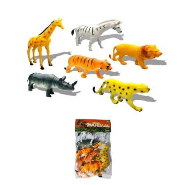Imagem de Brinquedo Zoologico Animais Selva Safari Bichos Girafa Onça
