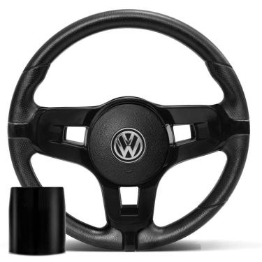 Imagem de  Volante Esportivo Jetta Alemão Preto Cubo Gol Saveiro Santana Parati Golf Bora Polo Fox 89 a 14