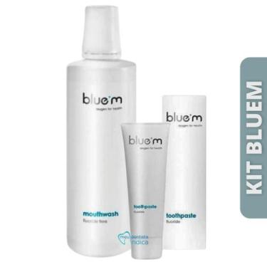 Imagem de Bluem  Kit Bluem  Creme Dental 75ml + Enxaguatório 500ml - Blue M