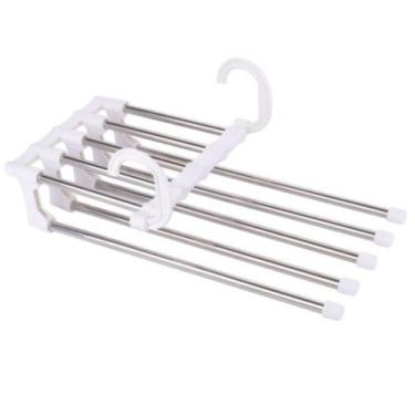 Imagem de Cabide Inox de Guarda Roupas 5 Divisórias Multifuncional - Clink