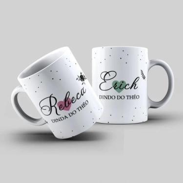 Imagem de Caneca Dinda e Dindo PersonalizadaPresente Convite Madrinha e Padrinho
