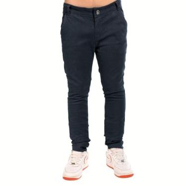 Imagem de Calça Sarja Social Masculino Infantil de Menino Alfaiataria - EwG, Azu