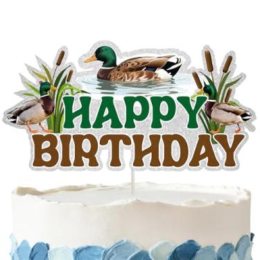 Imagem de Mallard Duck Birthday Cake Topper - Glitter Mallard Duck Party Decorations for Birthday Party Supplies